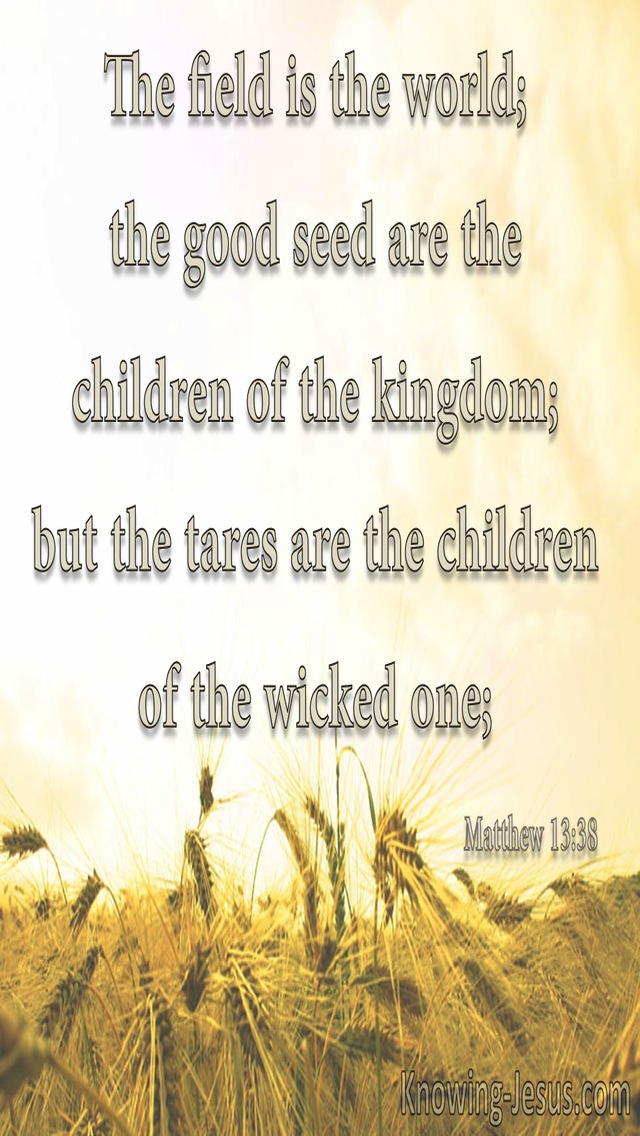 Matthew 13:38 The Field Is The World (beige)